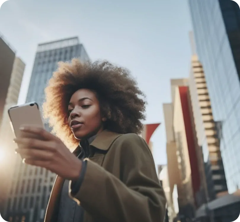 A girl looking at her phone